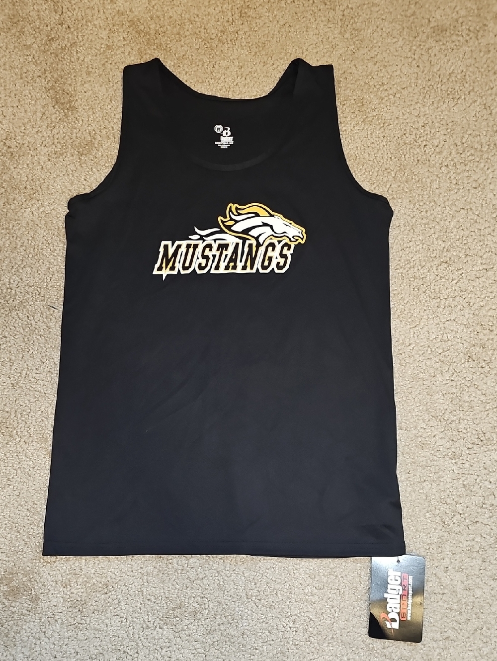 Badger Sport Mustangs Ladies's Black Logo Tank Top T14
